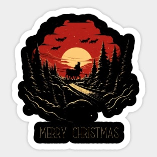 Santa Claus, minimalistic, is coming to town, merry xmas Sticker